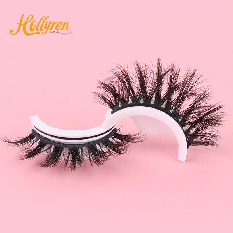 Hollyren Waterproof Preglue For Eyelashes Black Clear Band Self Lash Glue 3d Reusable Self Adhesive Eyelashes Without Glue
