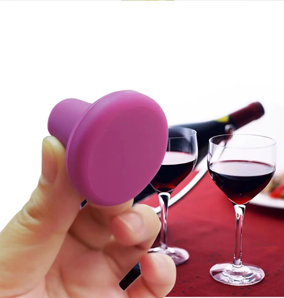 Kitchen multicolor silicone wine stopper reusable bottle sealer