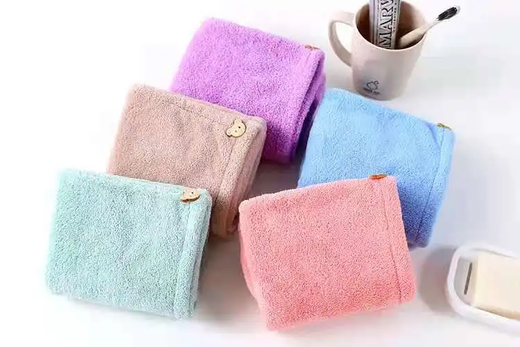 
customized microfiber micro fiber coral fleece curly dry spa hair salon drying towel wrap turban dryer towel for women hair 