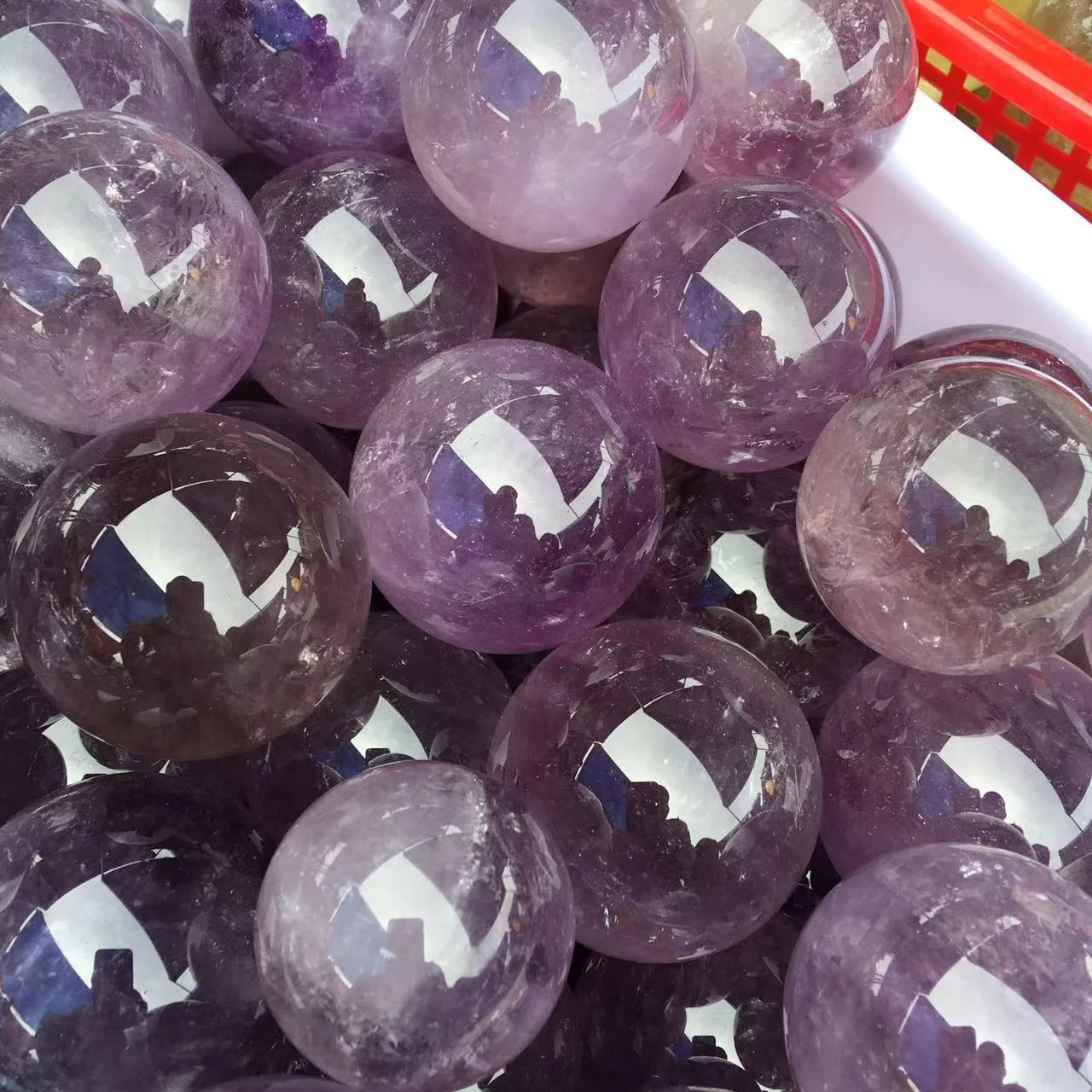 Wholesale natural amethyst gemstone decorative crystal ball healing wedding souvenirs for guests