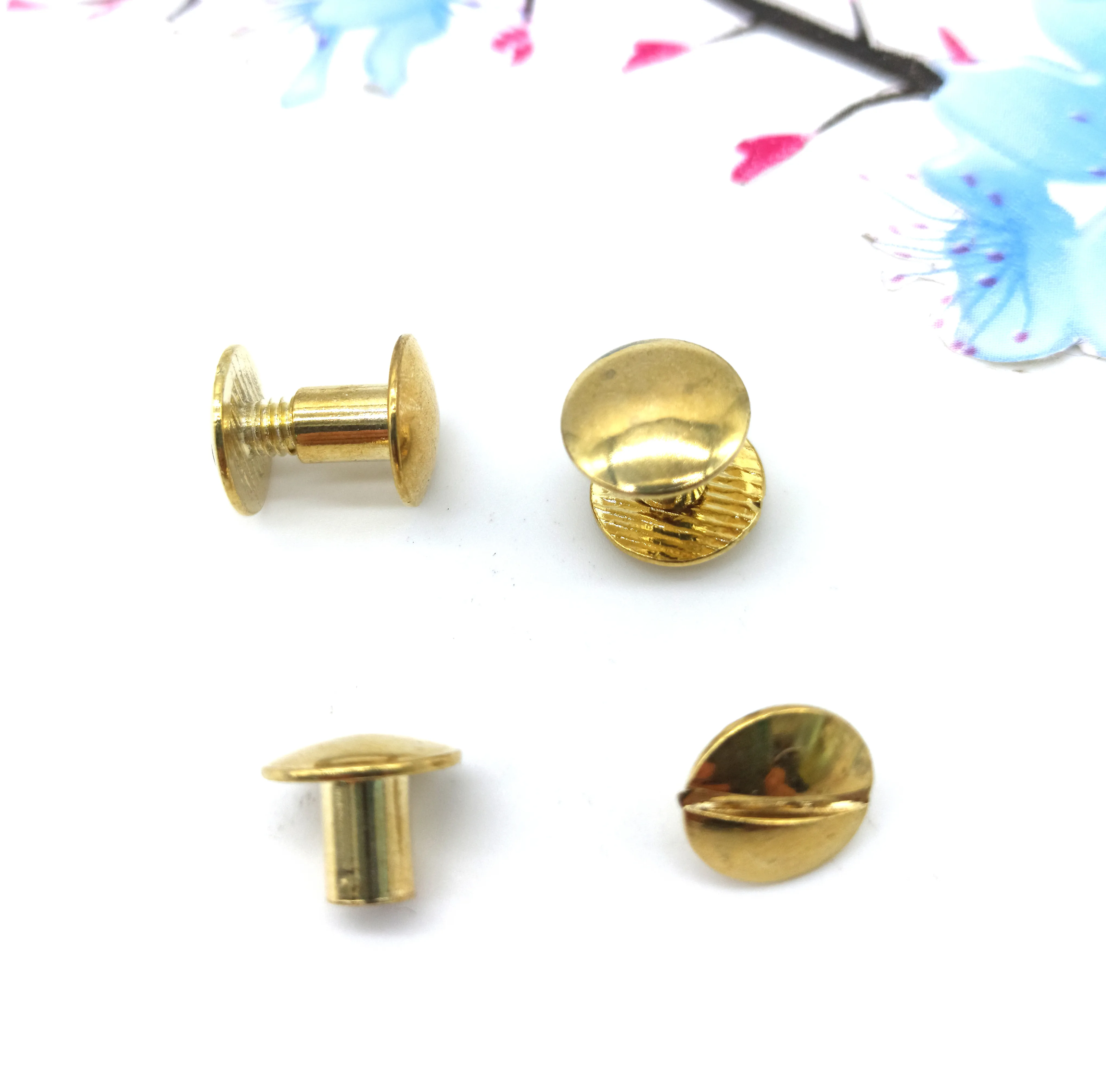Gold Hot Metal Book Screw Chicago Binding ScrewStainless steel cut-through through-hole Chicago screws / holster bolts / frame