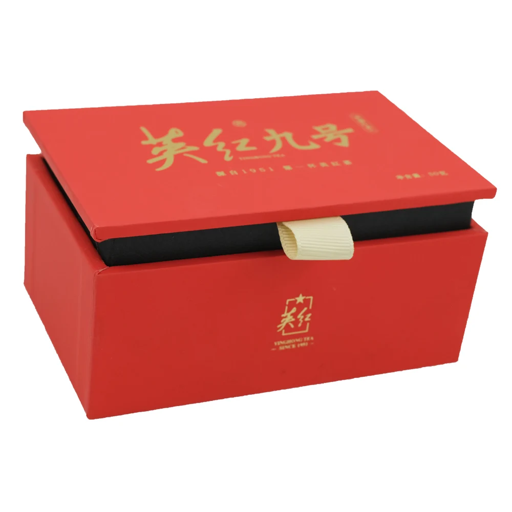 Luxury paper paper black tea box gift empty packaging cardboard drink tea bag organizer storage box