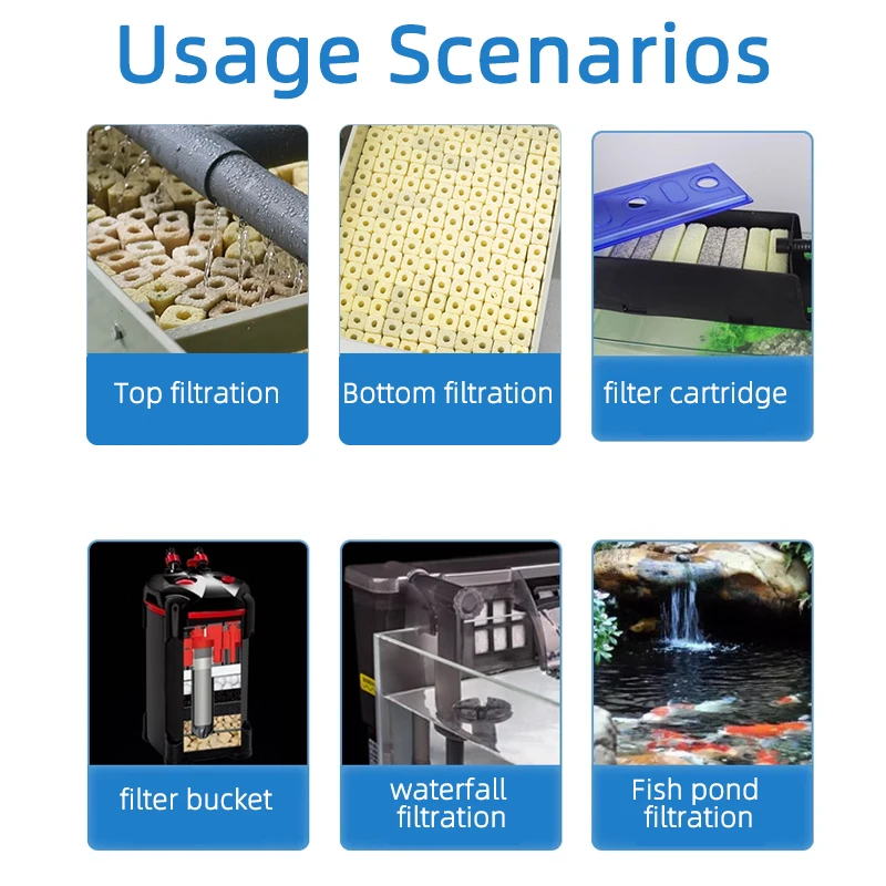 QihangRAS fish tank aquarium filter media bacteria house koi pond filter media for water treatment