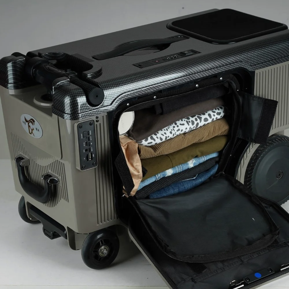 factory bluetooth 20 inch smart following luggage suitcase with bluetooth USB charging LED light