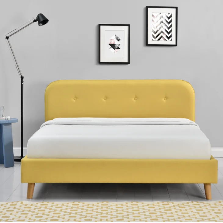 Simple elegant fabric bed for bedroom furniture