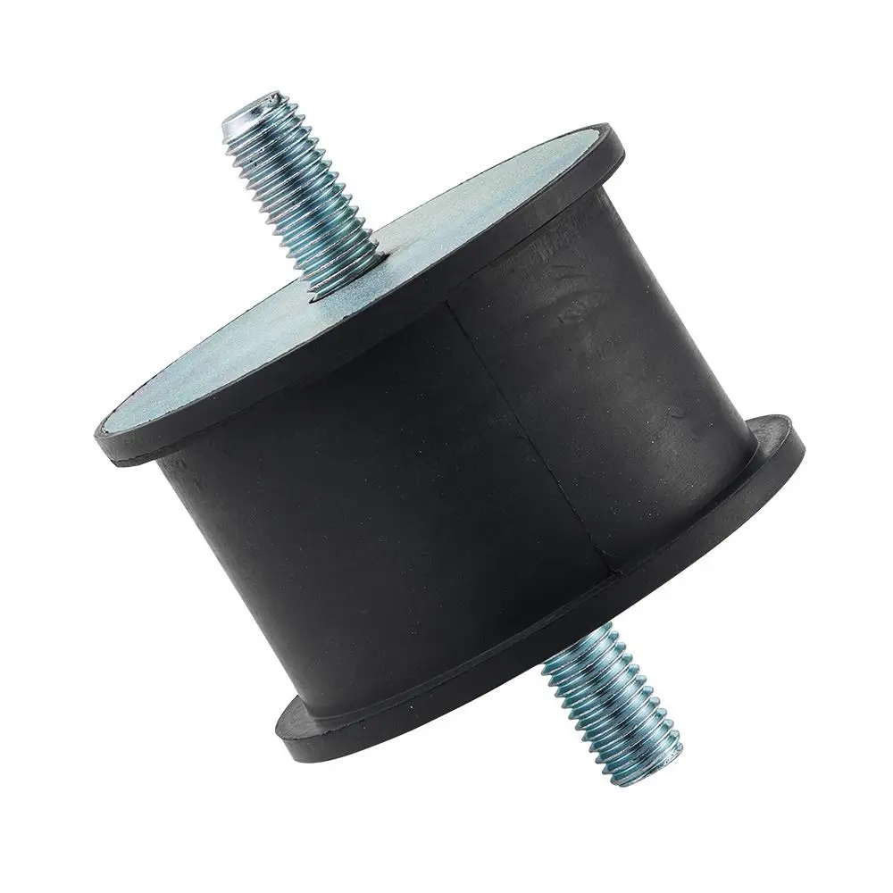 Large rubber cylindrical vibration isolator bracket with M12 thread for pumps, generators, engines, compressors, motors, etc.