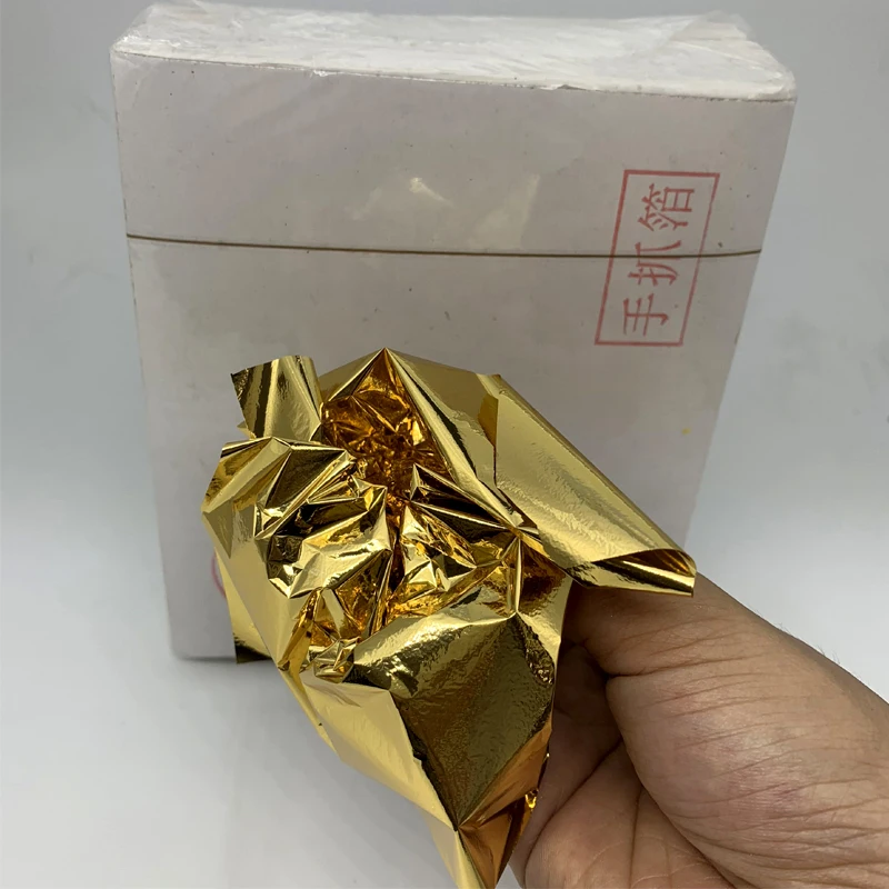 Hot Sell 14.2*13.5 cm 1000 Sheets B Gold Taiwan Gold Foil Leaf For Decorating Wall Art Crafts Furniture