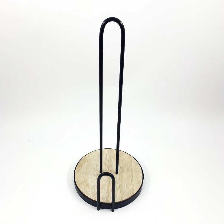 Iron  MDF Kitchen Standing Paper Towels Holder  Rack for Tissue and Napkin in Roll