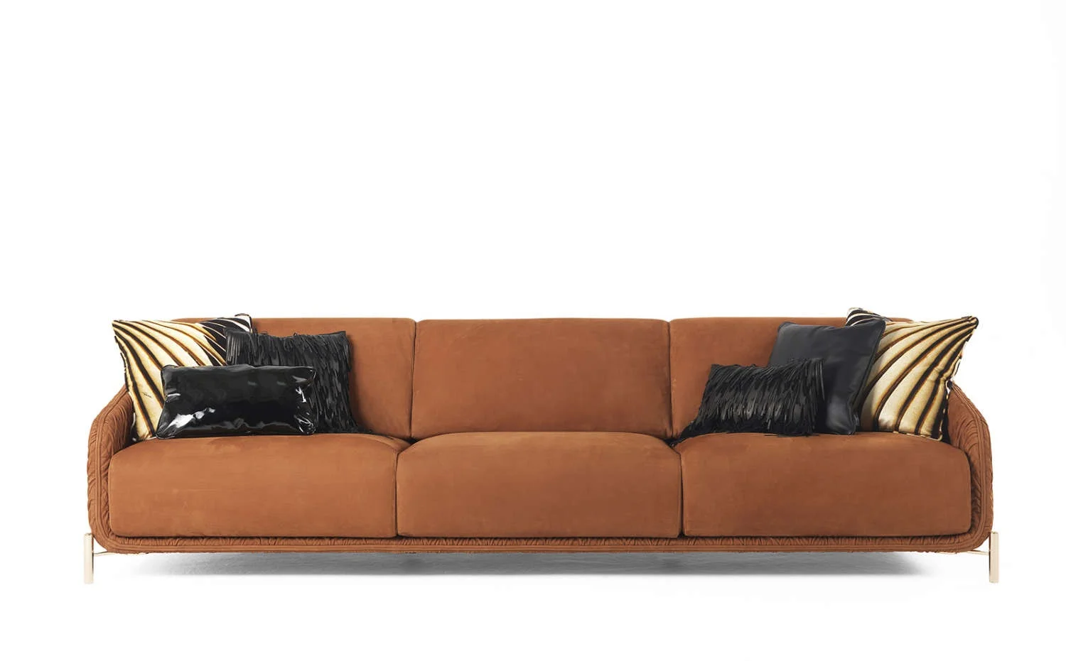 Cheap italian Luxury leather sofa set for hotel and villa projects