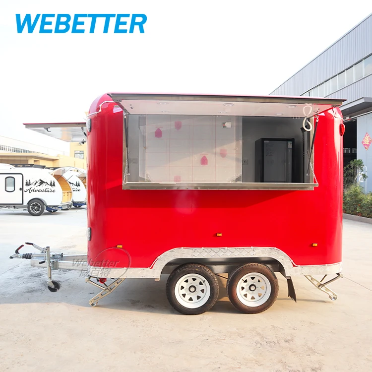 WEBETTER Street Mini Mobile Ice Cream Food Van Truck Fully Equipped Airstream Mobile Bar BBQ Fast Food Trailer Cart for Sale USA