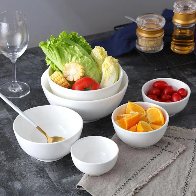 
ceramic white serving bowls porcelain for cereal 