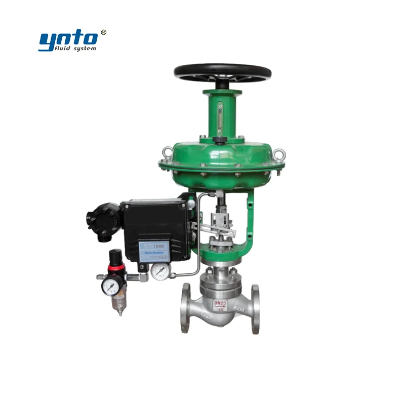 YNTO Regulating valve ZJHM Series Pneumatic actuated diaphragm type single seated control valve with Positioner Pneumatic