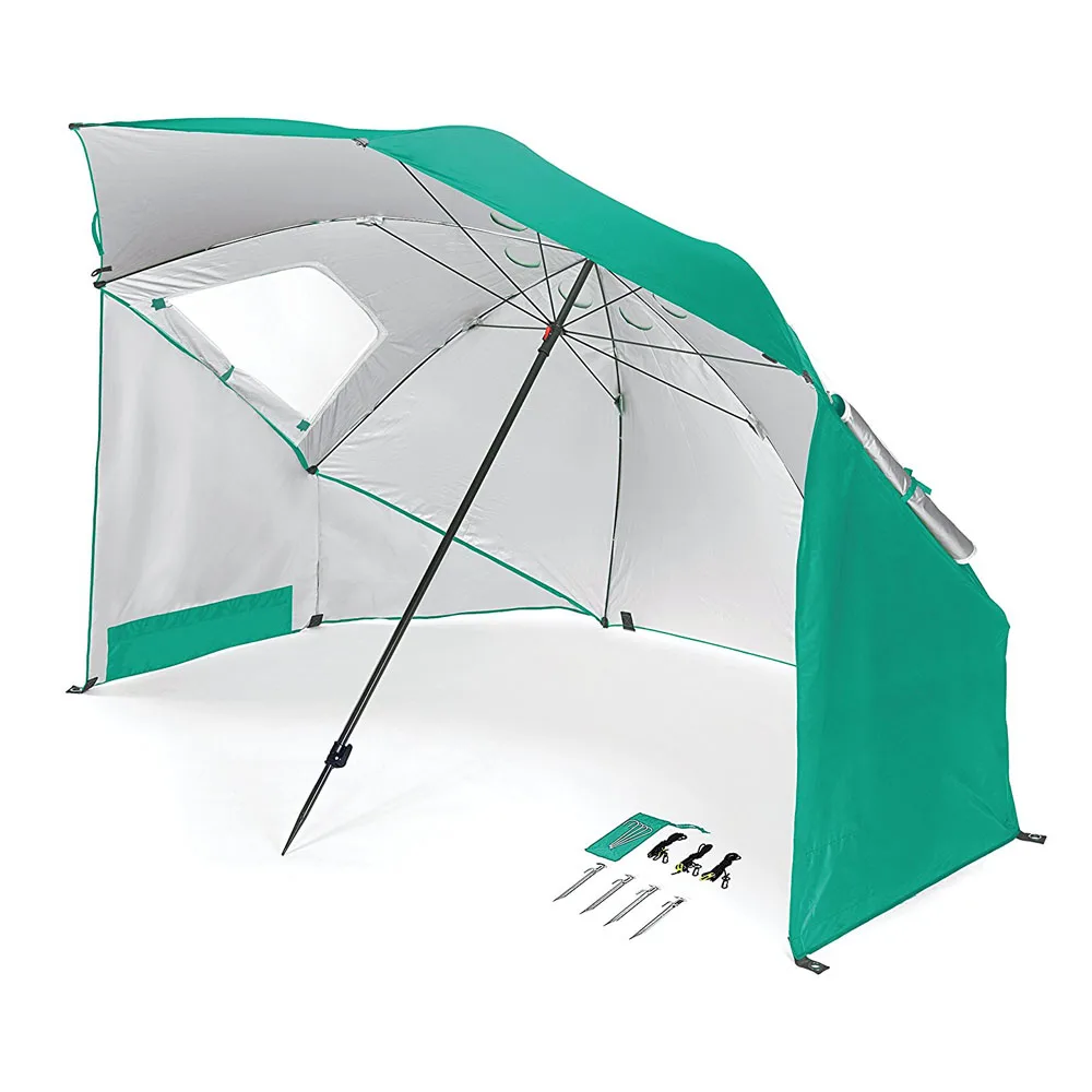 Amazon Wholesale 3 Fold Beach Large Umbrella Outdoor With Window Beach Umbrella Sunshade Beach