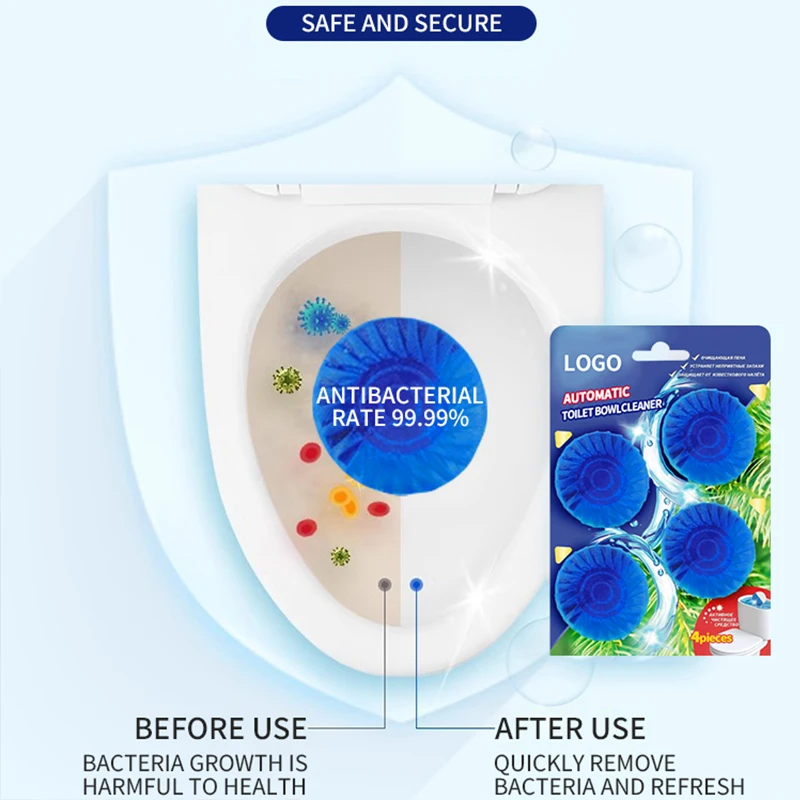 Flush 300 Times Sustainable 30 Days Automatic Toilet Bleach Cleaning Tablet Dirt Toilet Tank Block Toilet Bowl Cleaner