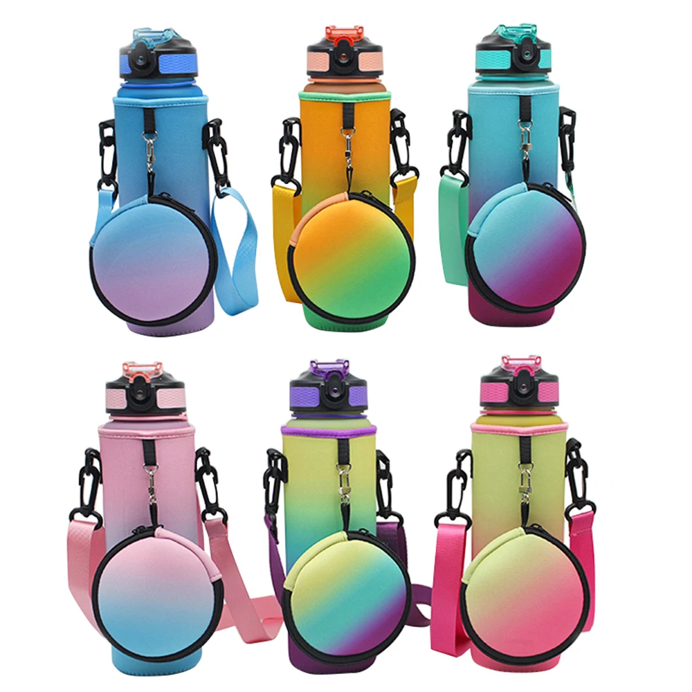 Customized Neoprene Drinking Water Bottle Carrier Bag Holder Cooler Sleeve 40oz Water Bottle Cover Bag Pouch With Adjustable