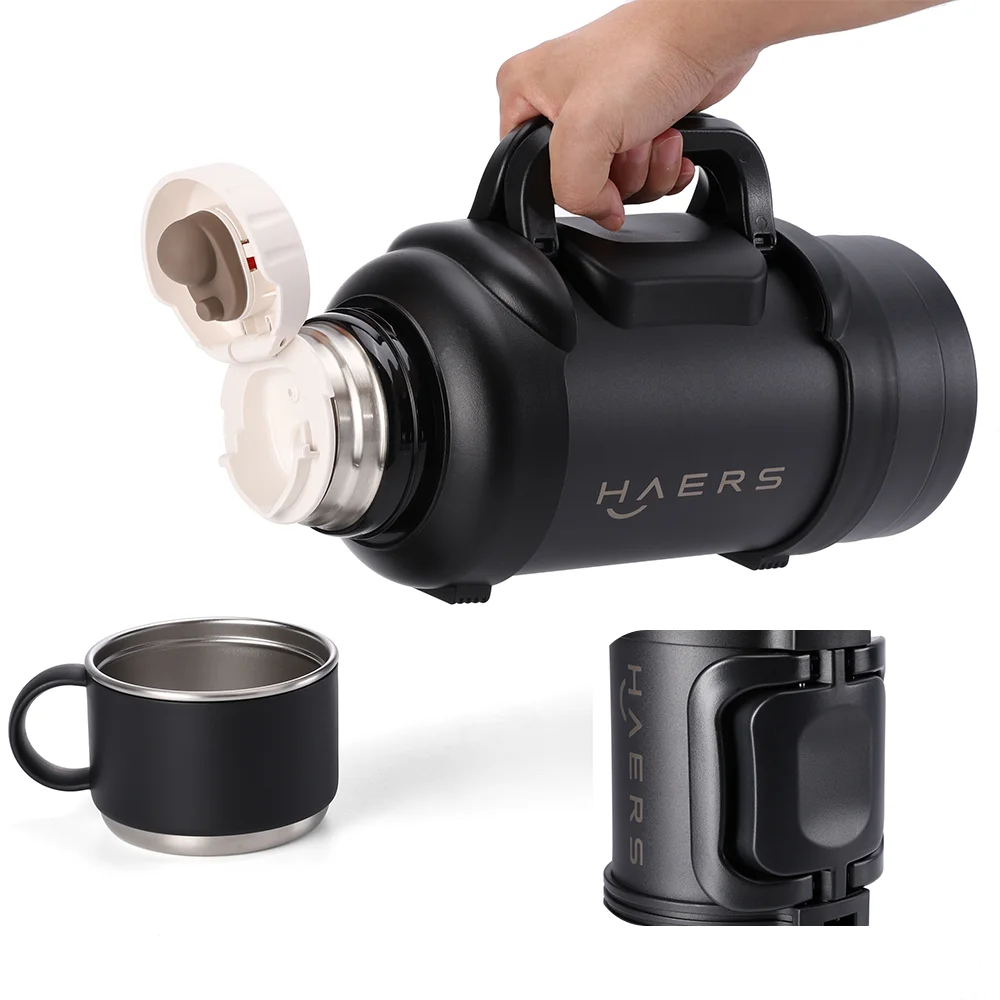 128oz Gallon Bottle 18/8 Stainless Steel Vacuum Insulated Water Jug Wide Mouth with Handle and Color Lid