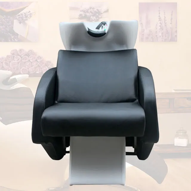  High Quality Salon Furniture Shampoo Bed PVC Leather Ceramic Basin Chair Modern Luxury Hair