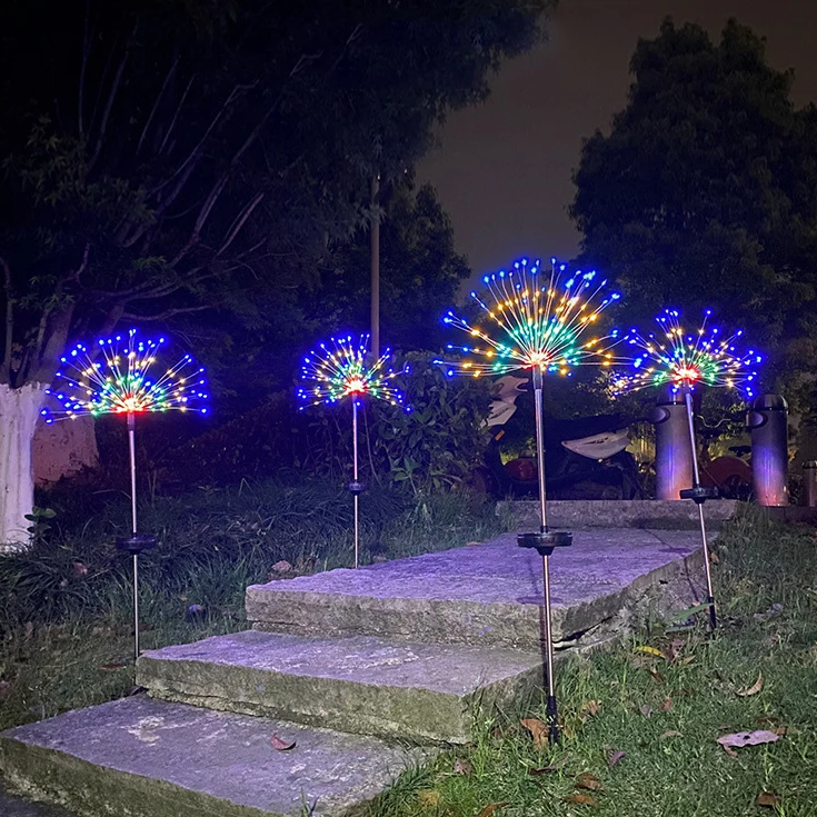  105 LED Outdoor Solar Garden Lights Firework Stake Starburst Fairy Christmas