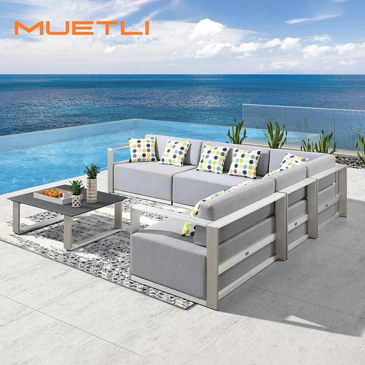 Factory Wholesale Luxury Outdoor Sofas Large Sectional Furniture Patio Couch Garden Sets