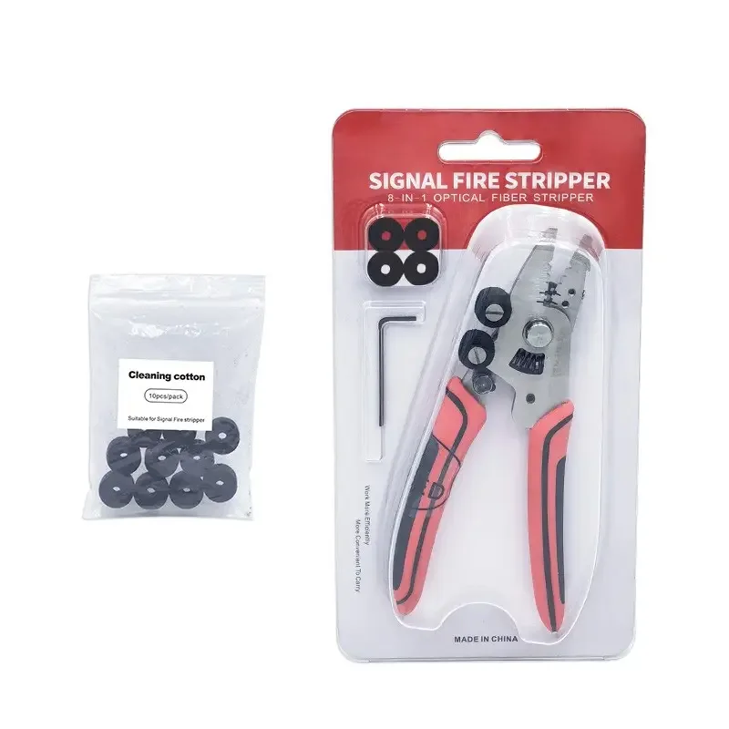 New Fiber optic stripper 8 in 1 Cable Stripper Miller Pliers Scissors Cleaning FTTH Tools