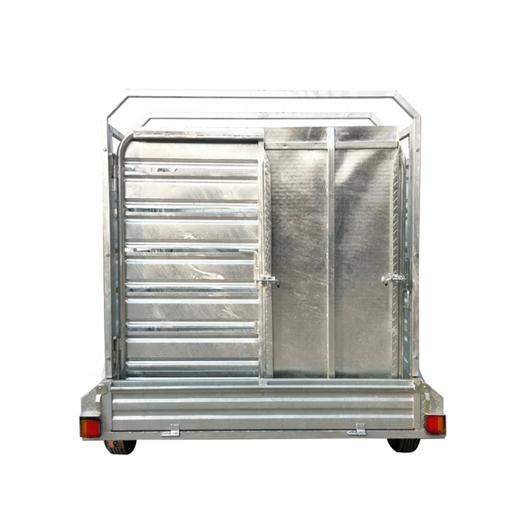 Farm tractor trailer cattle housing design with suspension system