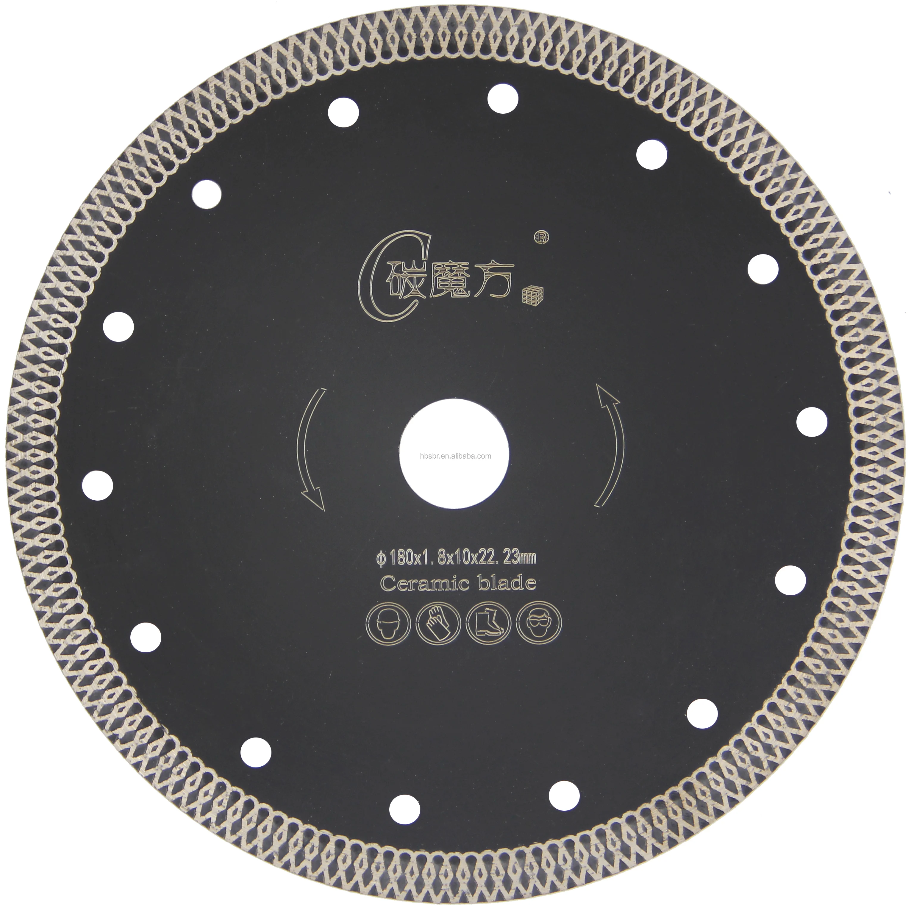105mm-300mm Hot press sintered diamond saw blades mesh turbo rim blades for ceramic porcelain tile marble slates cutting