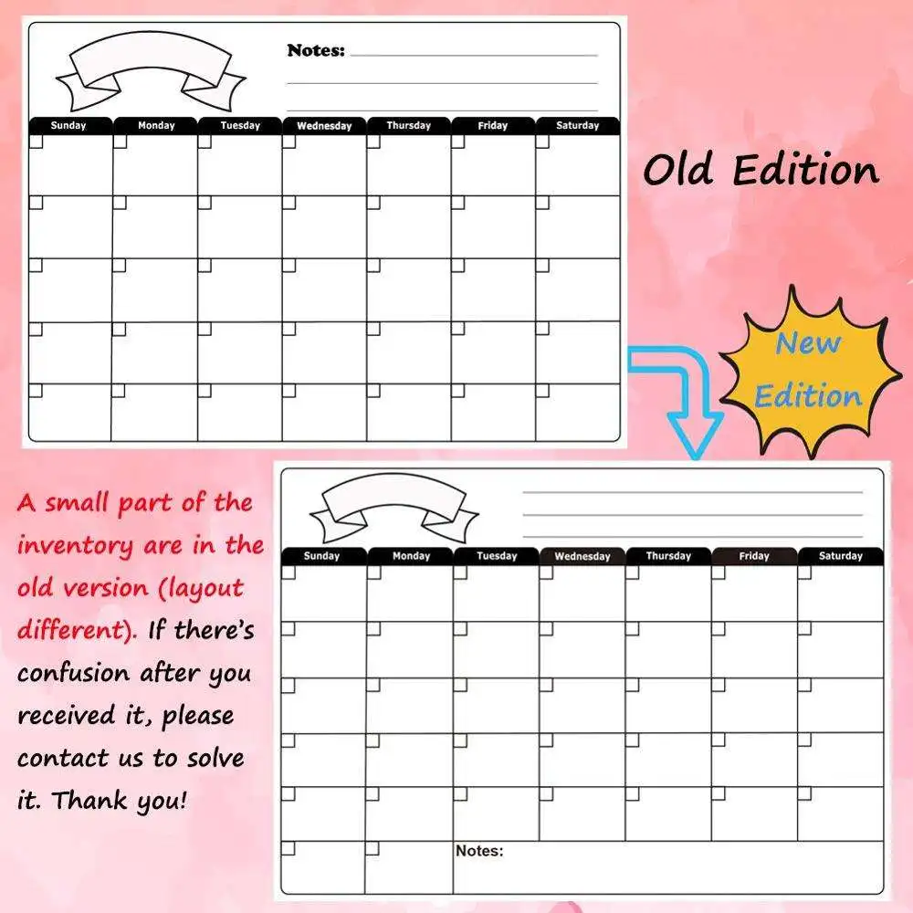 Recording Schedule Whiteboard Monthly Planner Magnet Custom Magnetic Dry Erase Calendar For Fridge