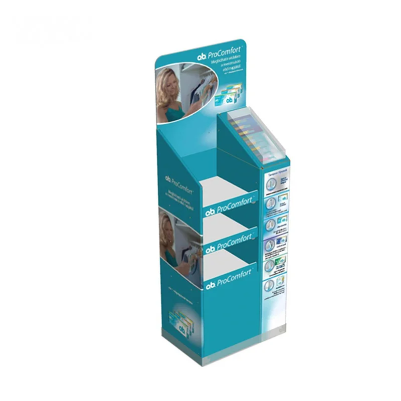 Customized Corrugated Paper Display Stand POP Cardboard Shelves Floor Display Rack for Sales Promotion