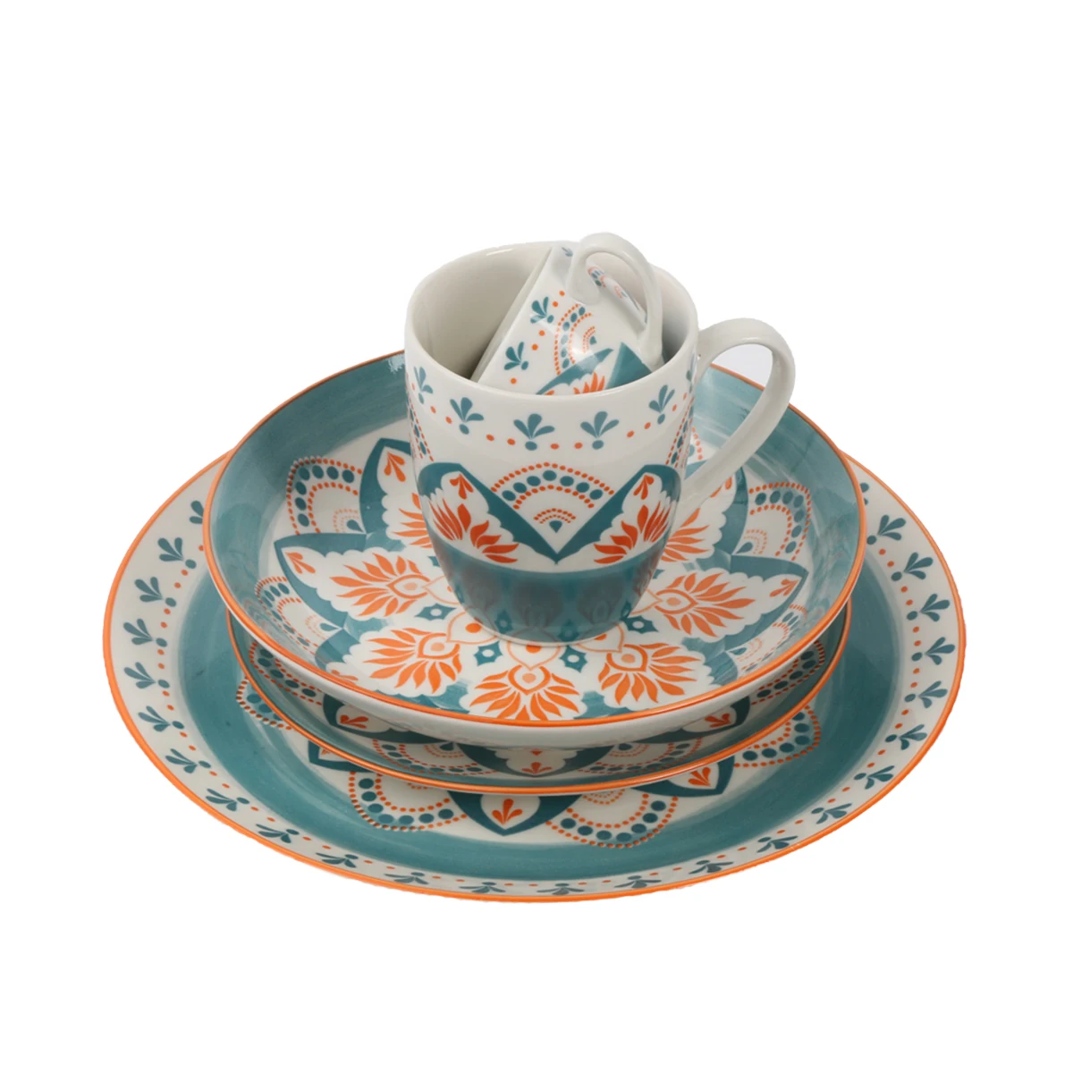 Tableware Custom Logo Printing Pattern Plates Sets Dinnerware Porcelain Ceramic Dinnerware Set