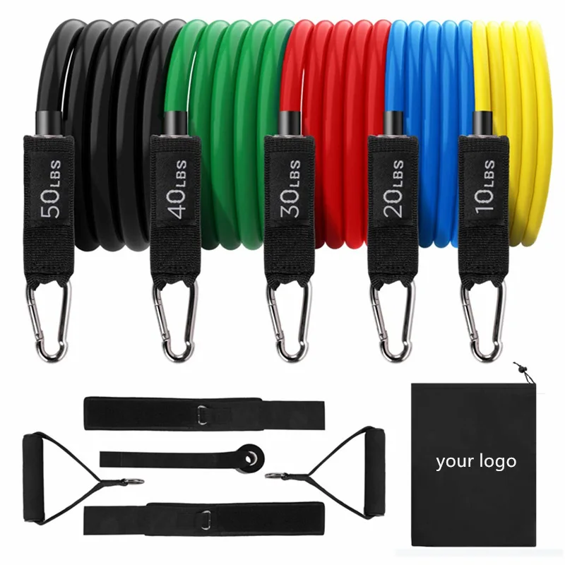 11 Pcs Resistance Fitness Pull Rope Set Latex And TPE Resistance Bands Set 11pcs Resistance Bands