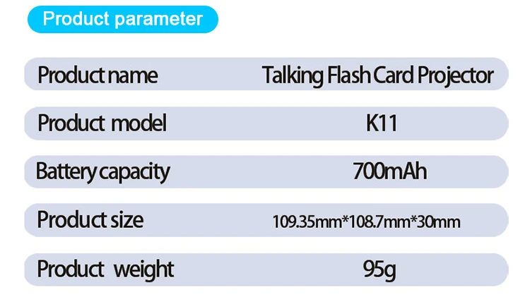 With Projection Lamp Preschool Flash Cards English Speaker Educational ABS Kids Learning Machine