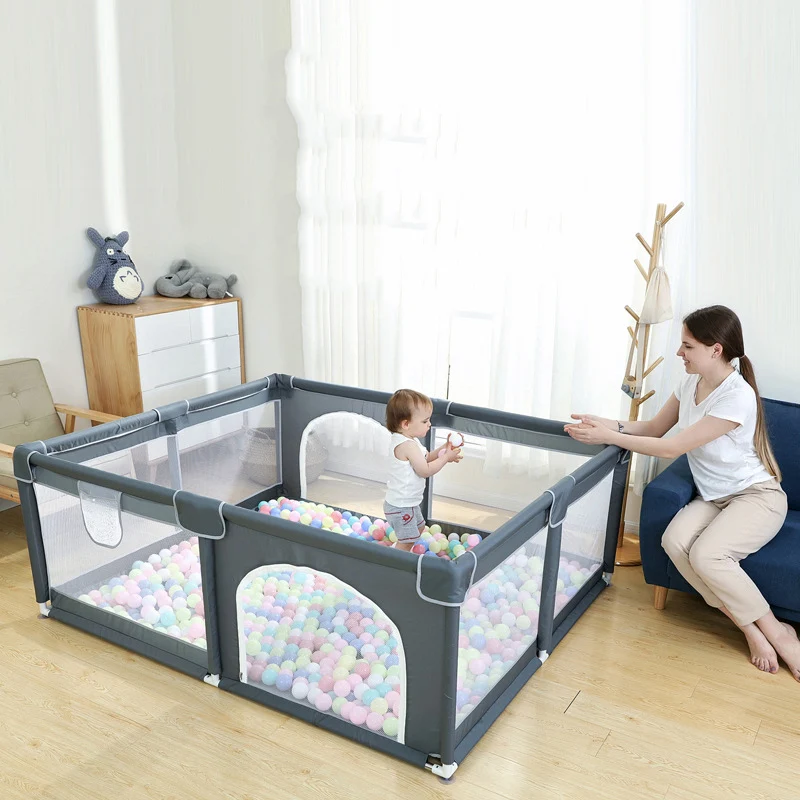 Hot selling 1.2m  baby pen playpens Used at home baby playpen cot With slide baby playpens