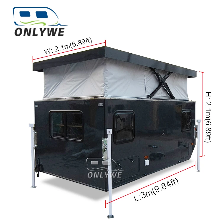 2024 Onlywe australian standard off road pickup camper overland slide in camper small popup truck camper for pickup truck