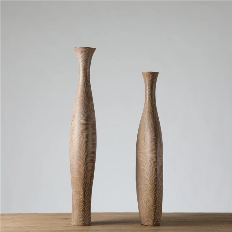 Wholesale home decoration vintage unique handmade table tall floor resin vase