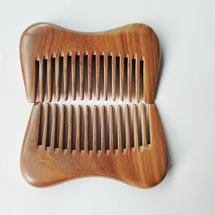 Wooden Hair Brush Wide Tooth Hair Comb Natural Sandalwood Hair Comb Custom