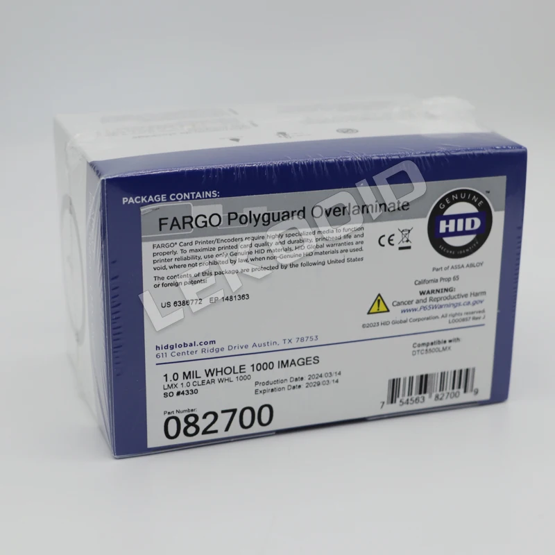 Hid 082700 Fargo DTC5500LMX DTC4500e PolyGuard 1mil накладной