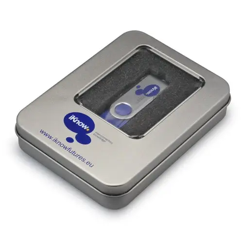 Custom usb stick packaging mini window tin box