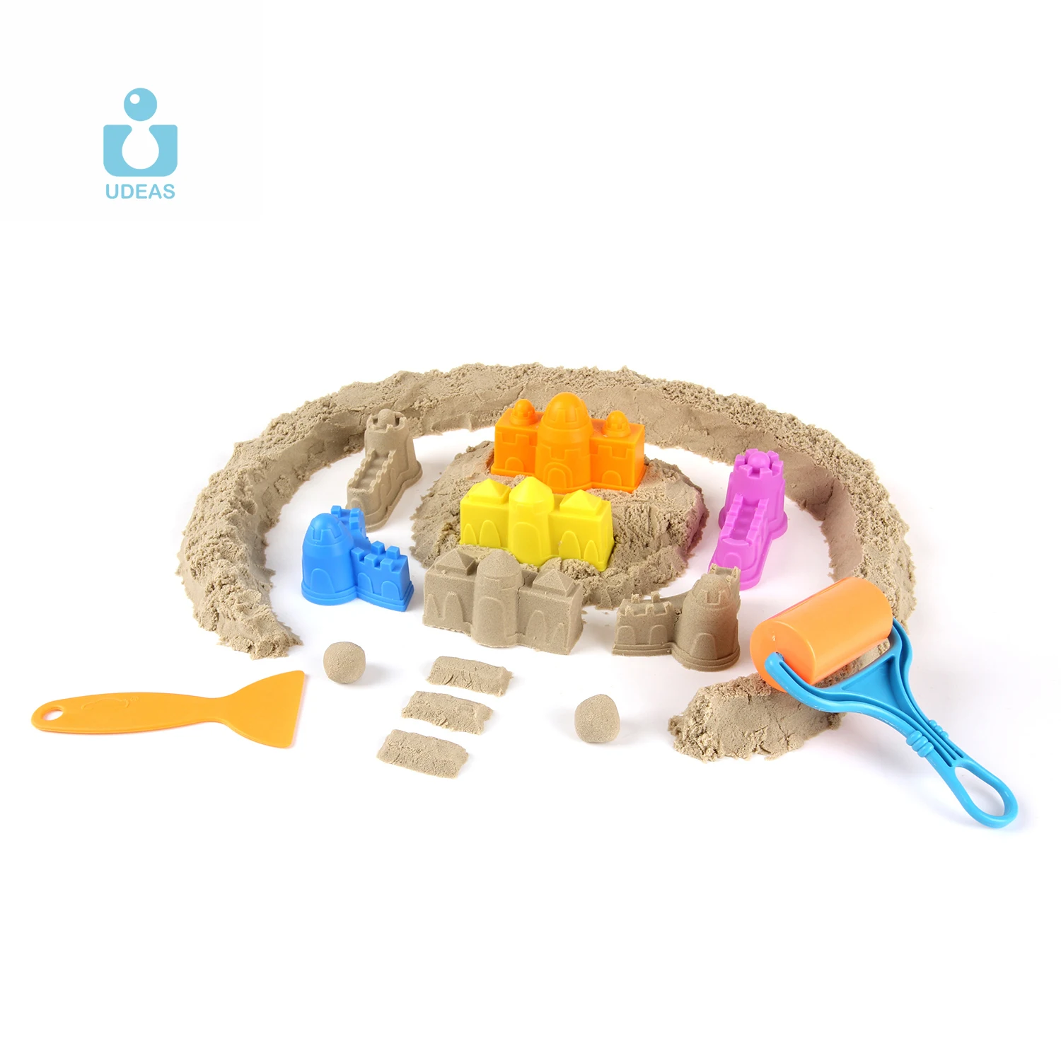 UDEAS Creative Art Play Educational Moldable Sensory Magic Cotton Sand Bucket Kit for Kids