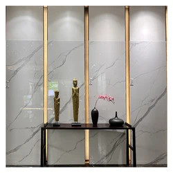 Chinese exporter  living room glossy ceramic calacatta full body floor and wall slim white porcelain tiles polished