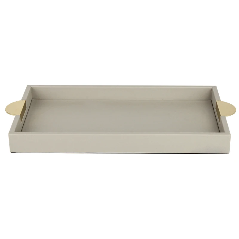 New Design Luxury Handles Trays Decorative Tray with Gold Handles for Living Room