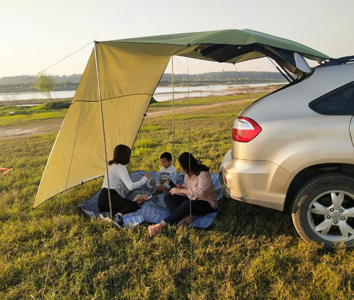 2x4M/3x2M car side awning Waterproof tent shade outdoor camping Trekking tent Car off-road vehicle minibus