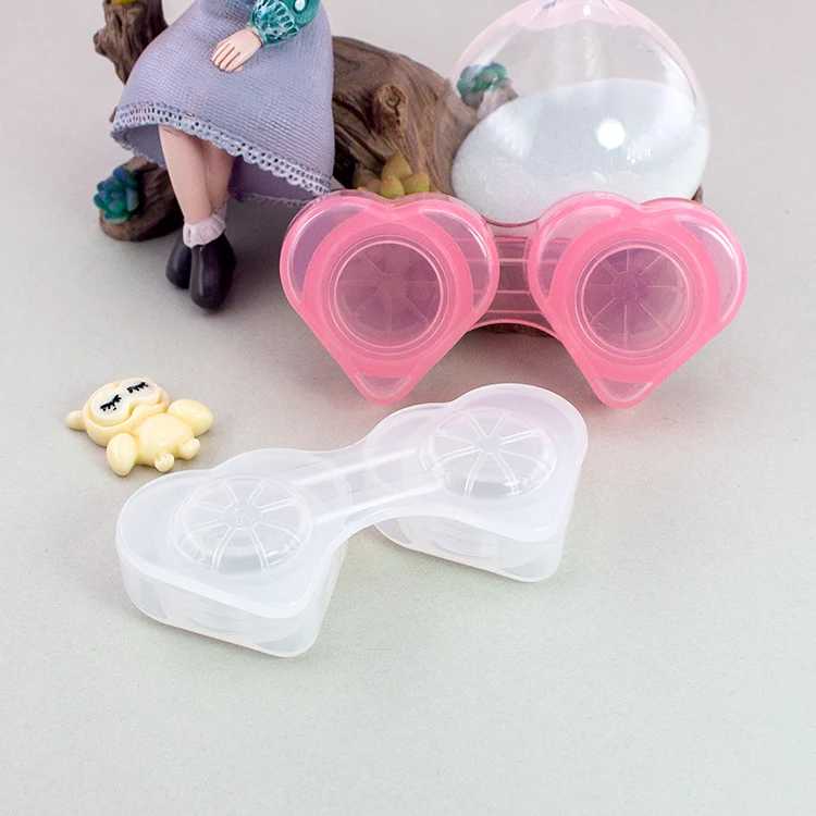 Heart-shaped New Design Colorful Eco-friendly Material Portable Contact Lenses Case