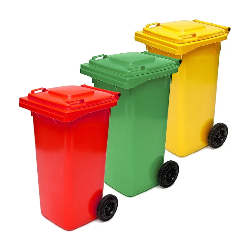 96 Gallon Outdoor Large Plastic Bids Standing Garbage Bin with Wheels