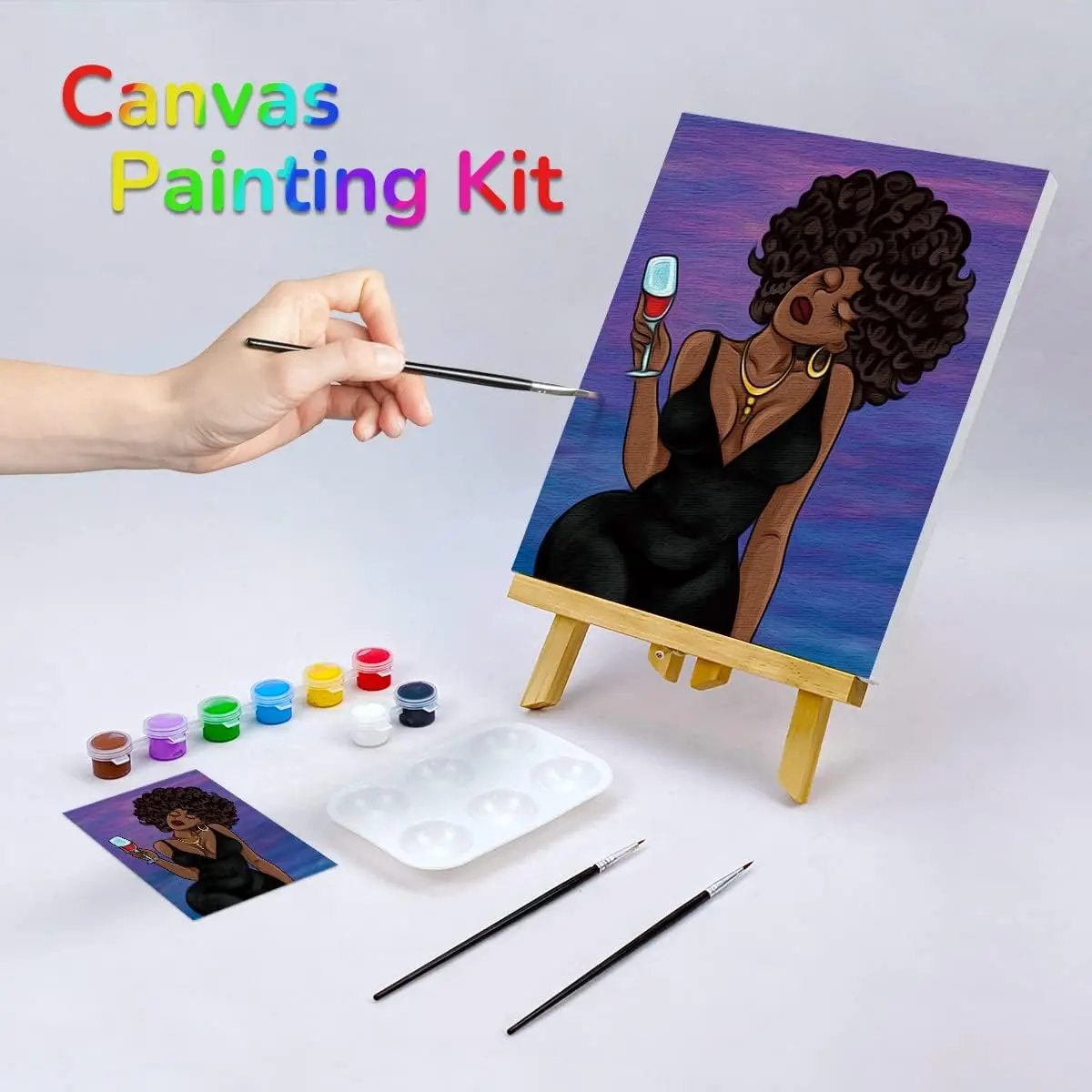 Canvas Painting Kit Pre Drawn Canvas for Painting for Adults Party Party Kits Paint and Sip Party Supplies 8x10