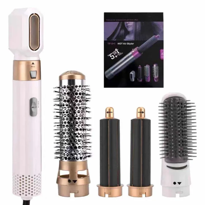 Five In One Automatic Suction Curling Straight Hair Comb Hair Dryer Without Leaves Brush