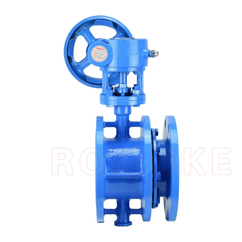 Cast steel worm gear flange telescopic butterfly valve