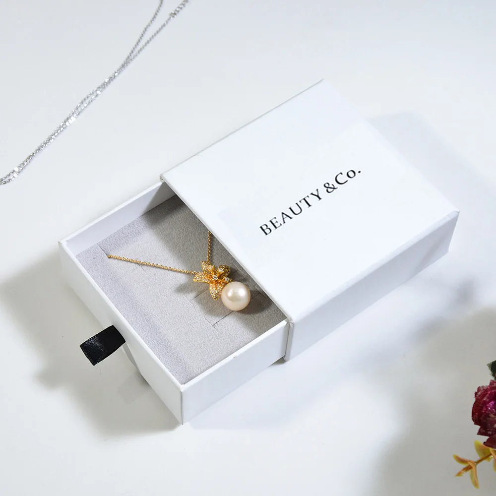 Custom Logo Eco-Friendly Jewelry Packaging Box Low MOQ Velvet Insert Paper Slide Drawer for Storage