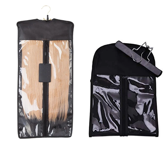 Custom hair extensions plastic packaging bag hair extension bag with zipper
