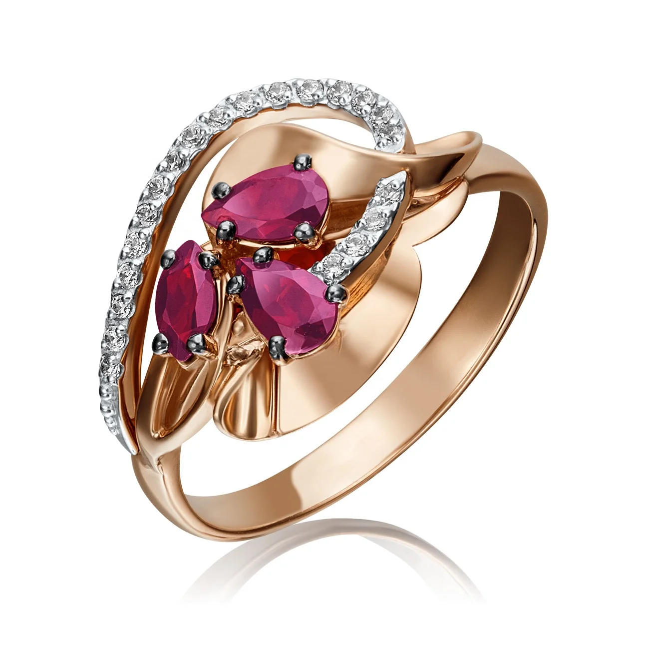 Stylish Charm Ring 14K Yellow Rose White Gold Ruby Diamond Custom Personalized OEM ODM Jewelry