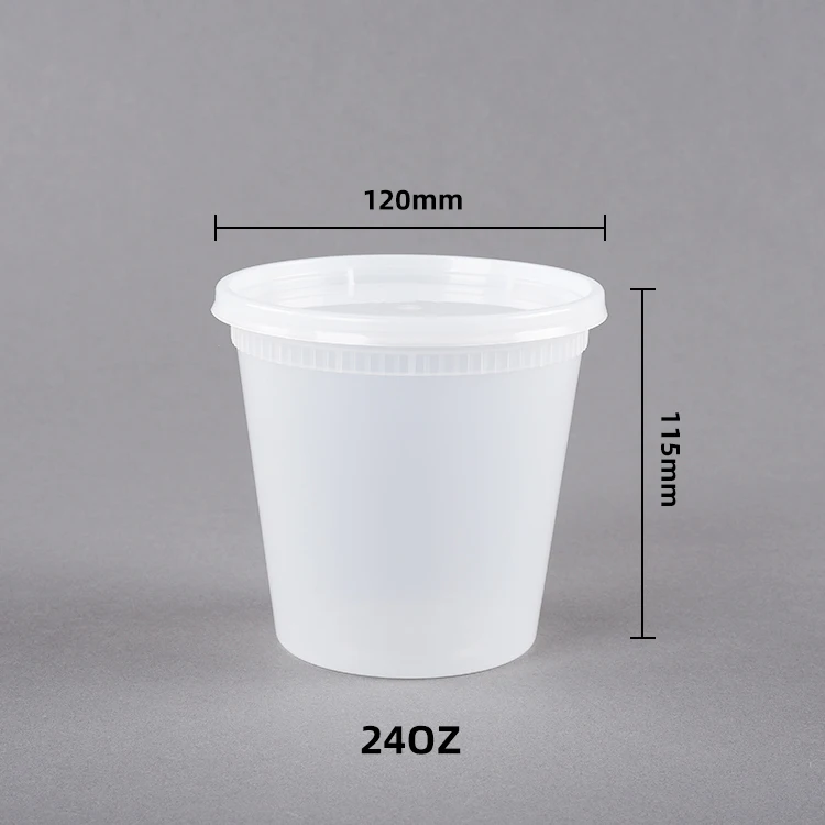 32oz одноразвый пластиковый мешок вынос для хранения еды круглые мыть в посудомоечной машине пищевая промышленность кулинарно-деликатесной продукции контейнеры с PE крышка